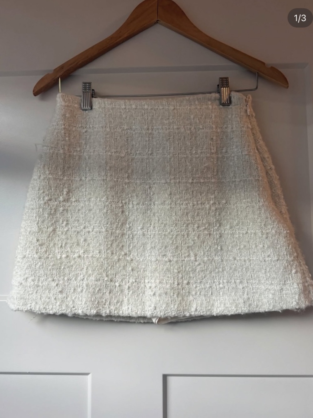 Abercrombie & Fitch Cream Bouclé Mini Skirt